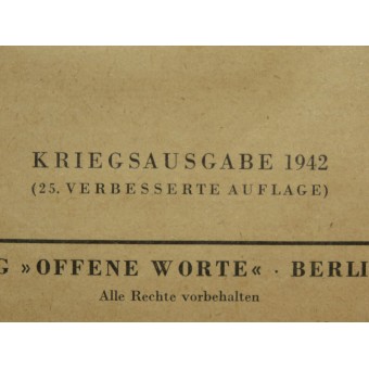 Weber: Manuale pubblicitario per la Wehrmacht, edizione per Artiglieria pesante. Espenlaub militaria