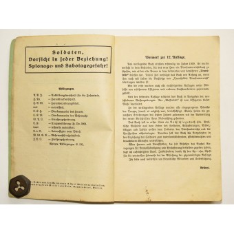Wehrmacht service Instruction  for the Soldier in the Infantry Company. Espenlaub militaria