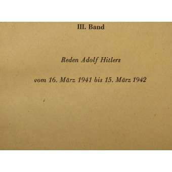 Der Grossdeutsche Freiheitskampf, III. Banda, Reden Adolf Hitler. Espenlaub militaria