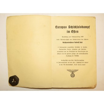 De catalogus van tentoonstelling het lot van Europa in het oosten voor NSDAP-feestdag. Espenlaub militaria