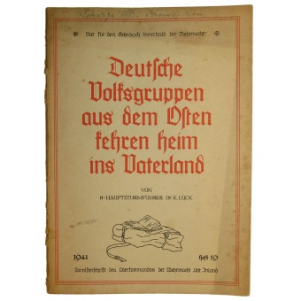 Alemanes de la casa de regresar al este. Tornisterschrift der Wehrmacht. Espenlaub militaria