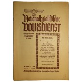 Numéro mensuel du NSDAP. Juillet 1941 Nationalsozialistischer Volksdienst.
