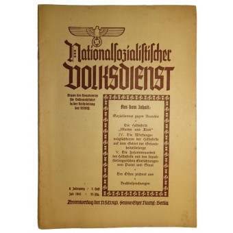 Månadsnummer av NSDAP. Juli 1941 Nationalsozialistischer Volksdienst.. Espenlaub militaria