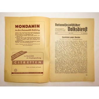 Edición mensual del NSDAP. De julio de 1941 Nationalsozialistischer Volksdienst.. Espenlaub militaria