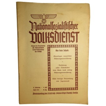 Månadsnummer av NSDAP. Nationalsozialistischer Volksdienst. Espenlaub militaria