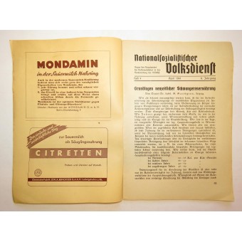 Numéro mensuel de NSDAP. Nationalsozialistischer Volksdienst. Espenlaub militaria