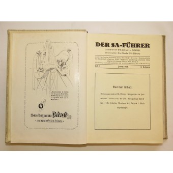 Jahresabonnement der SA-Zeitschrift für Offiziere - Der SA-Führer, 1938. Espenlaub militaria