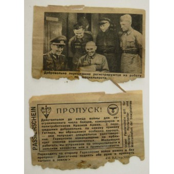 La propagande allemande pour les Russes, 2ème guerre mondiale. RA 436 / vp / VIII / 42. Espenlaub militaria