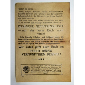 Folleto Soviética para los soldados alemanes: Heeresgruppe NORD vor dem Katastrophe. Espenlaub militaria