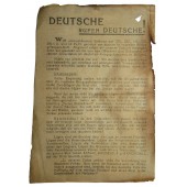 Sowjetisches Flugblatt: Deutsche rufen Deutsche. 1945