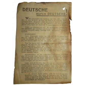 Tract soviétique: les Allemands appellent les Allemands. 1945. Espenlaub militaria