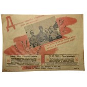 Flugblatt aus dem Zweiten Weltkrieg, das von den Deutschen für russische Soldaten herausgegeben wurde. Propaganda