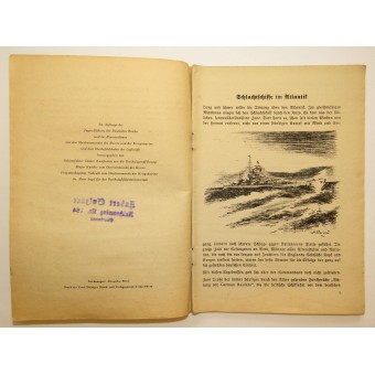 Kriegsbücherei der deutschen Jugend, Heft 102, « Schlachtschiffe im Atlantik ». Espenlaub militaria