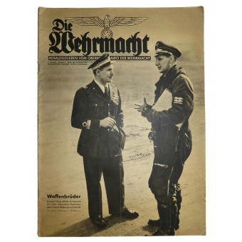 Die wehrmacht, Nr.4, 12 februari 1941, Waffenbrüder. Deutscher Fliegeroffizier im Gesprach. Espenlaub militaria