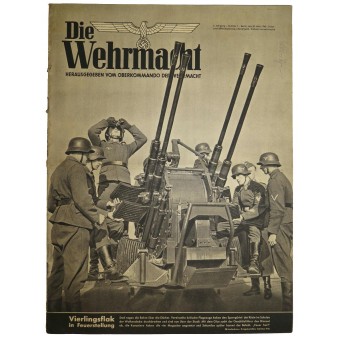 Die Wehrmacht, Nr.7, 25 de marzo de 1942, en Vierlingsflak Feuerstellung. Espenlaub militaria