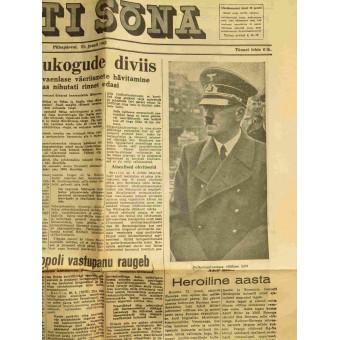 Période WW2 journal estonien « Eesti Sõna, 21 Juin 1942. Espenlaub militaria