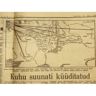 Zeitung Eesti sõna, 12. Juni 1943, Kriegszeit Deutsche Propaganda. Espenlaub militaria