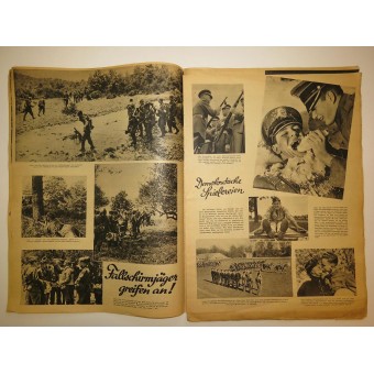 Wiener Illustrierte, Nr. 25, 18. Junio ​​1941, 24 páginas. Afrika alemán Flak está mirando para la incursión. Espenlaub militaria