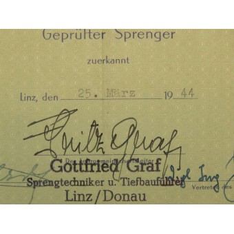 Terzo Reich certificato DAF per ottenere una professione di demolition man. Espenlaub militaria