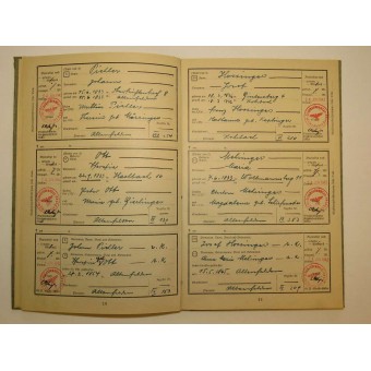 3rd Reich hard cover Ahnenpass, issued to Bichler Hermann. Espenlaub militaria