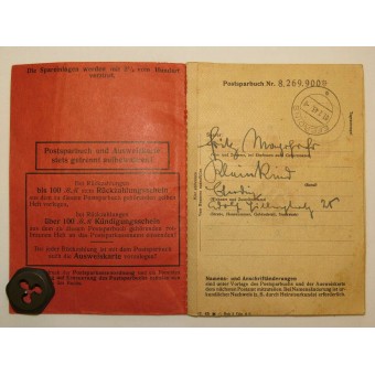 3rd reich Postal passbook. Espenlaub militaria