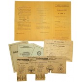 Комплект документов Шинная карта, Заправочные талоны и членские билеты. 3-й Рейх