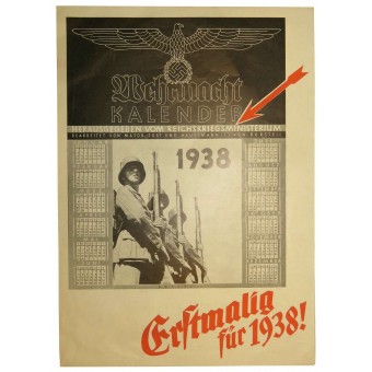 Folleto publicitario - El nuevo calendario de 1938 años, publicado por la revista Die Wehrmacht. Espenlaub militaria