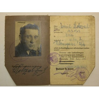 Drivers license for allies occupied Austria. Espenlaub militaria