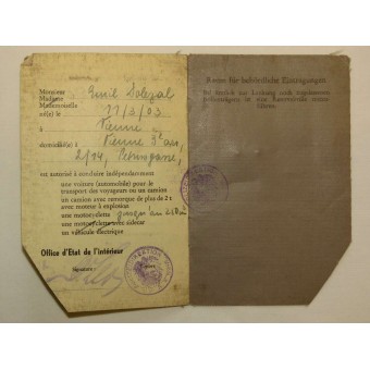 Drivers license for allies occupied Austria. Espenlaub militaria