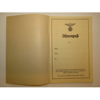 Не заполненный родословный паспорт арийца. Ahnenpaß.. Espenlaub militaria