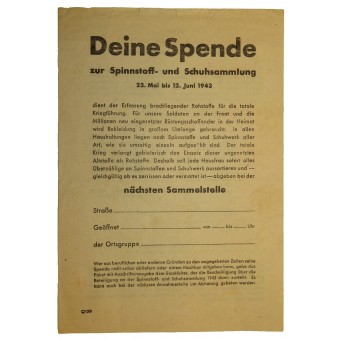 Leaflet: Tweedehands slijtage verzamelen. Espenlaub militaria