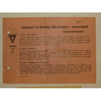 Leaflets for German housekeeper. Espenlaub militaria