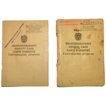 Twee IDs voor het kruisen van demarcatielijnen tussen aangevetter in Oostenrijk. Espenlaub militaria