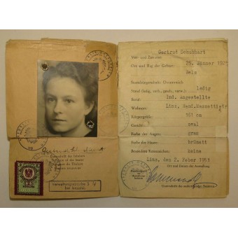 Österreichischer Reisepass aus der Zeit der alliierten Besatzung. Espenlaub militaria