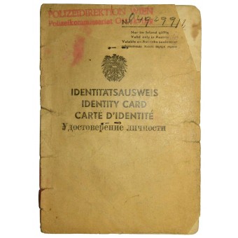 Identiteitskaart Nr. 6/49299/46, Rudolf Happel- Austria. Espenlaub militaria