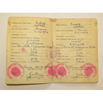 Tarjeta de identidad Nr. 6/49299/46, Rudolf Happel- Austria. Espenlaub militaria