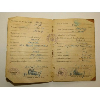 Den sovjetiska ockupationen av Österrike identitetskort. Espenlaub militaria