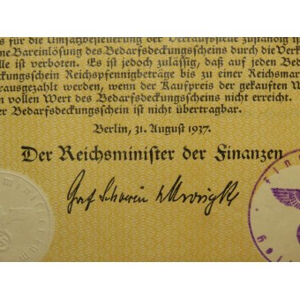 3-rd Reich Kinderbeihilfe- barnbidragsbevis på 50 RM.. Espenlaub militaria