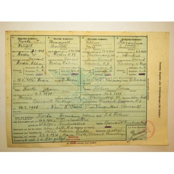 Сертификат прохождения проверки по родословной для лица арийского происхождения. Espenlaub militaria