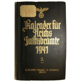 Calendrier pour les fonctionnaires de la justice Reichs. Espenlaub militaria