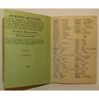 Tedesco russo Phrasebook dal periodo di occupazione sovietica dAustria nel 1945. Espenlaub militaria