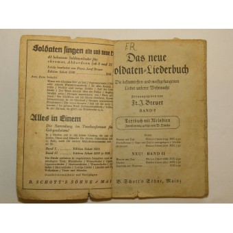 Songbook for German soldier, first volume. Espenlaub militaria