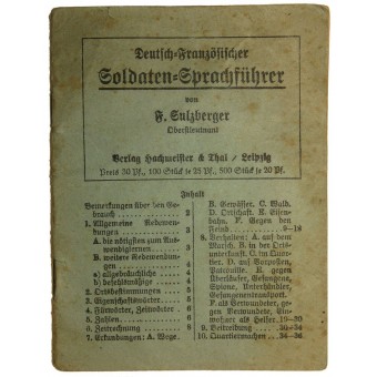 WW1 German-French soldier- phrasebook. Espenlaub militaria