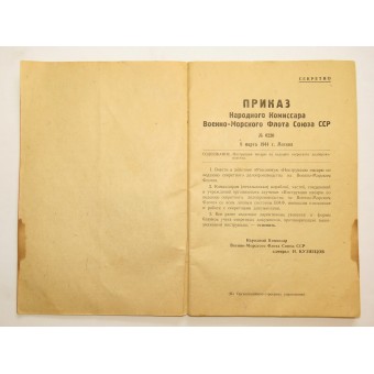 Röda flottans folkkommissarieorder nr 0220, mars,08 1944. Espenlaub militaria