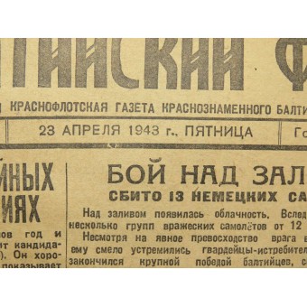 Zeitung Rote Baltische Flotte 23.04.1943.. Espenlaub militaria