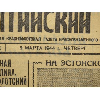 Red Banner Baltische Flotte Zeitung 2. März 1944. Espenlaub militaria
