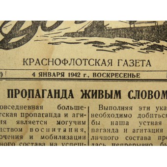 Punainen laivaston sanomalehti Dozor 4. Tammikuu 1942. Lukemisen jälkeen, tuhota!