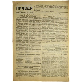 Ryska tidningen PRAVDA-Sanning - Газета Правда 23 augusti 1944. Espenlaub militaria