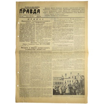 Neuvostoliiton sanomalehti Pravda -totuus heinäkuu, 6. 1944.. Espenlaub militaria