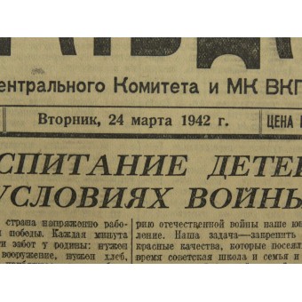 Sovjetisk propagandatidning PRAVDA - Sanningen mars, 24 1942. Espenlaub militaria